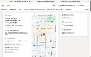 Walgreens Pharmacy of Tempe website