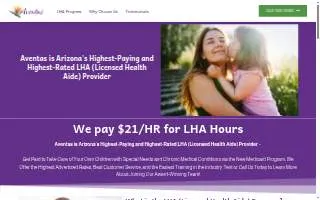Aventas Home Health website