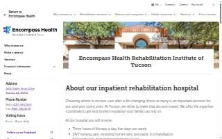 Encompass Health Rehabilitation Institute of Tucson website