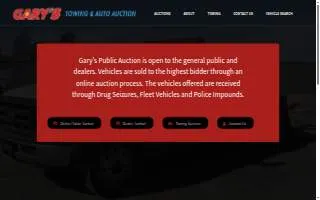 Gary's Towing and Salvage Pool website