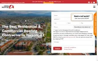 Lyons Roofing of Tucson website