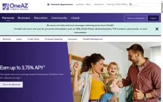 OneAZ Credit Union of Tucson website