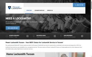 Power Locksmith Tucson website