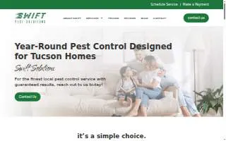 Swift Pest Solutions of Tucson website
