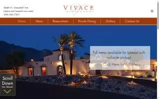 Vivace Restaurant of Tucson website