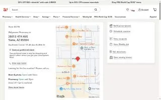 Walgreens Pharmacy of Yuma website