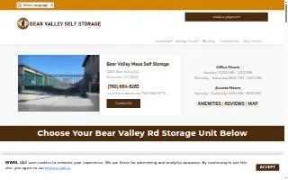 Bear Valley Mesa Self Storage of Adelanto website