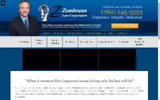 Zumbrunn Law Corporation of Adelanto website