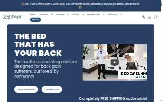 Back Science Mattress and Bed Factory website