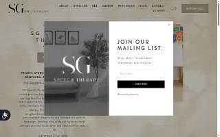 SG Speech Therapy website