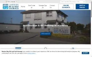 Harbor Bay RV & Self Storage website