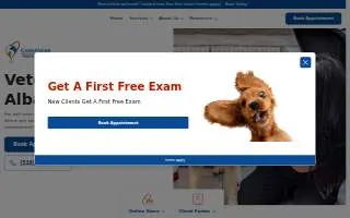 Codornices Veterinary Clinic of Albany website