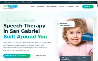 SGV Speech Therapy Solutions of Alhambra website