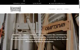 Craftsman Brewing Company of Altadena website