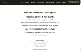Elements Dance Space website