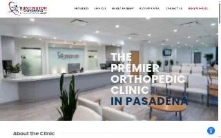 Huntington Orthopedics of Altadena website