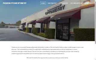 Pasadena Eyecare Optometry website