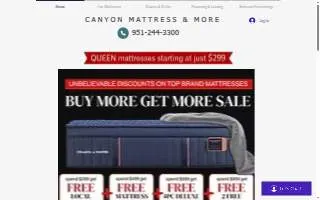 Canyon Mattress and More website