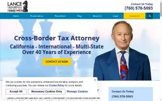 Lance Crossborder Law and Tax of American Canyon website