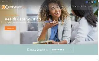 OC Urgent Care Anaheim website