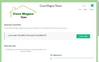 Casa Magna Taxes website
