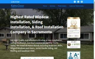 Extra Clear Windows & Siding website
