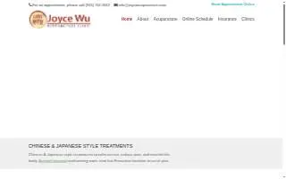 Joyce Wu Acupuncture Clinic website