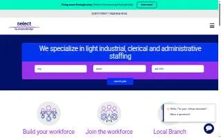 Select Staffing of Apple Valley website