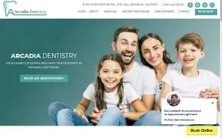 Arcadia Dentistry website