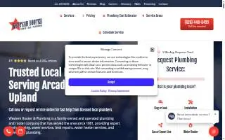 Western Rooter & Plumbing of Arcadia website