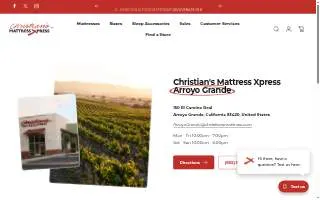 Christian's Mattress Xpress Arroyo Grande website