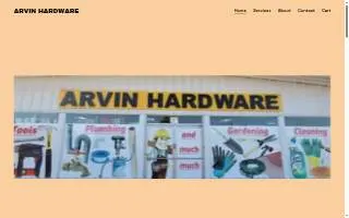 Arvin Hardware website