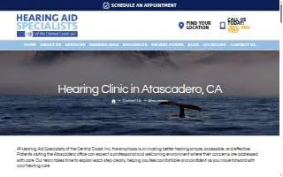 Hearing Aid Specialists of The Central Coast, Inc. website