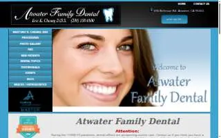 Atwater Family Dental website