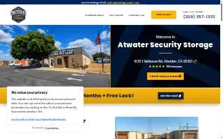 Atwater Security Storage website