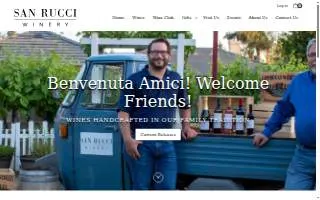 San Rucci Winery of Bakersfield website