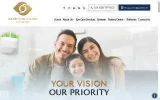Gratitude Vision Optometry website