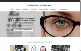 Vision Max Optometry website