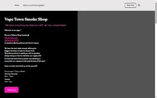 Vape Town Smoke Shop website