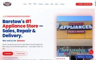 Barstow appliances website