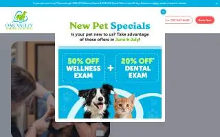 Oak Valley Animal Hospital website