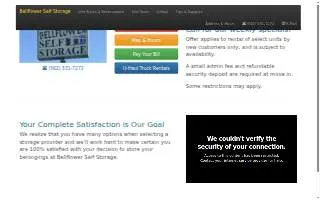 Bellflower Self Storage website
