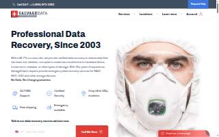 SALVAGEDATA Recovery Services website