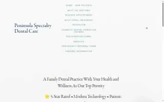 Peninsula Specialty Dental Care website