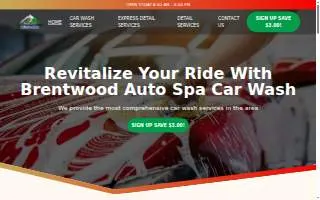 Brentwood Auto Spa website
