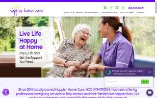 Happier Home Care website