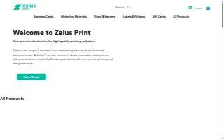 Zelus Print website