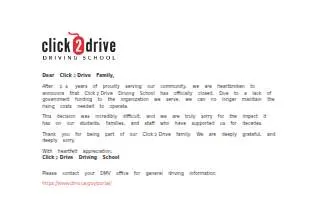 Click2Drive Driving School of Calabasas website