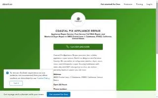 Coastal fix appliance repair website