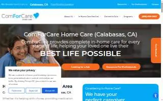 ComForCare Home Care of Calabasas website